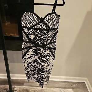 bebe Black and White Dress